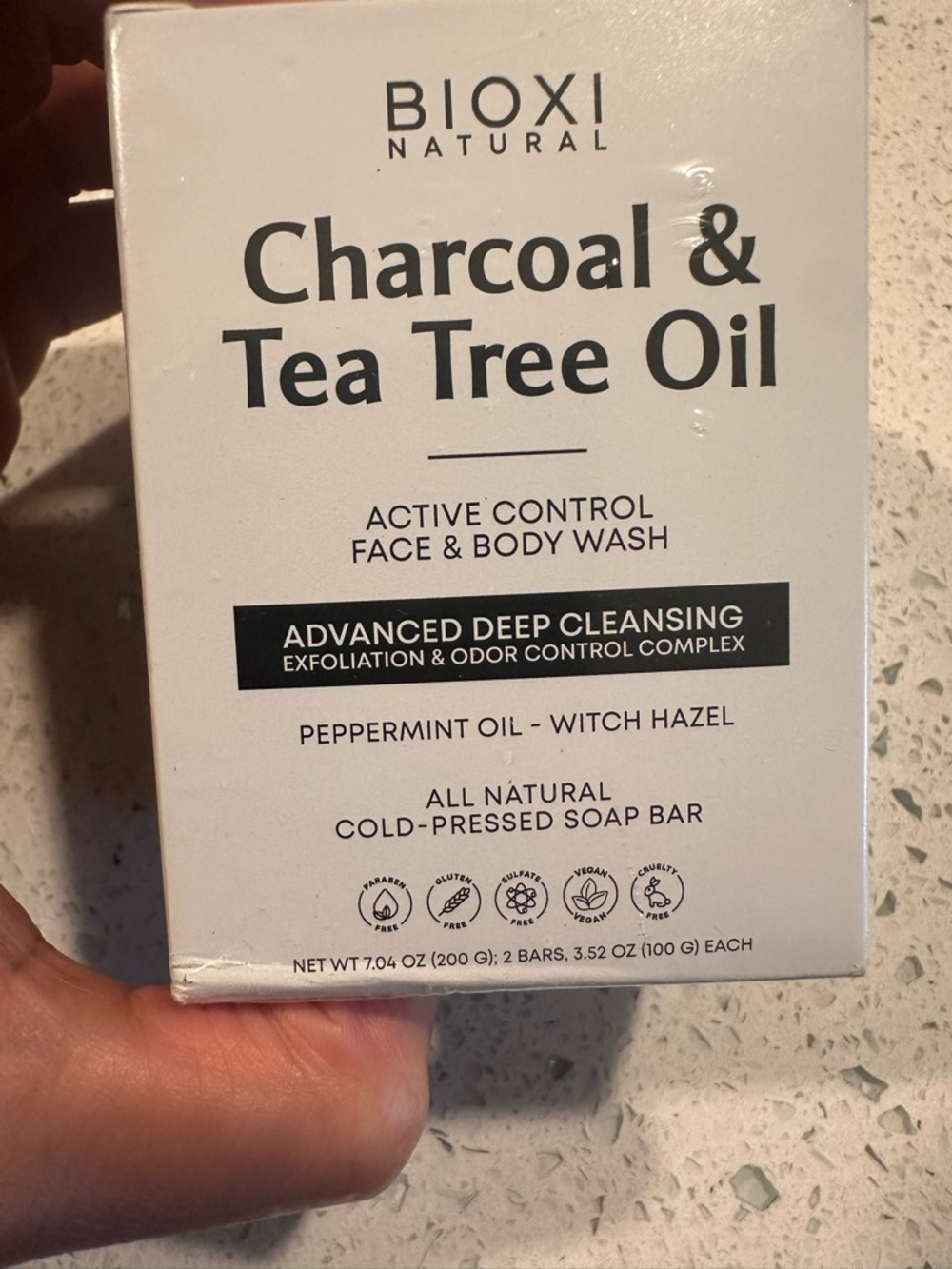 Charcoal & Tea Tree Oil Face & Body Wash Soap Bars set of 2